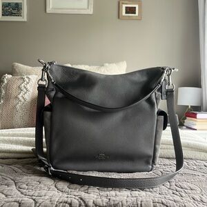 Coach Pennie Hobo Shoulder Bag in Heather Gray and Mixed Leathers